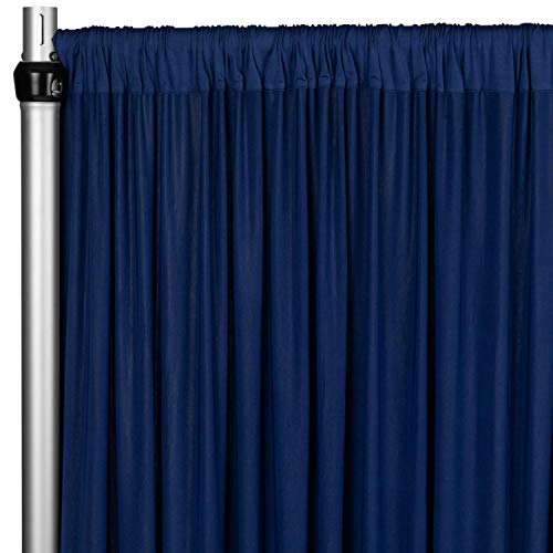 Event Decor Direct Spandex 4 Way Stretch Drapes Panel - Stretchable, Lightweight & Durable Drape Curtains for Room Divider, Wedding & Backdrop - 12ft Long - Navy Blue