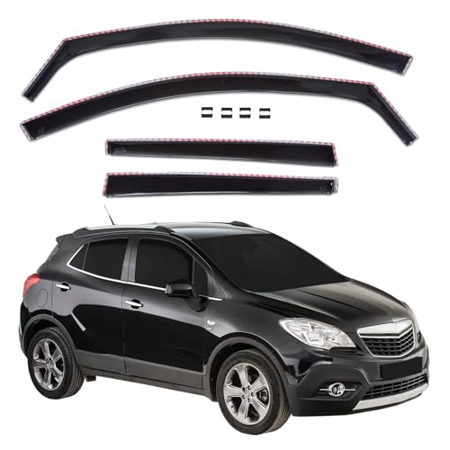J&J AUTOMOTIVE | GP Deflecteurs d'air Déflecteurs de Fen?tre Latérale Compatible avec Mokka/Mokka X 2012-2020, Ensemble 4 pcs, Aérodynamique
