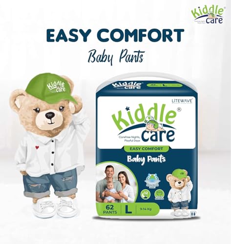Image of Easy Comfort Diaper Pants for Babies | Large (L) | 124 Pieces Pack | 9-14 Kg | Soft Breathable Pants with 12 Hour Dryness & Leakage Guard