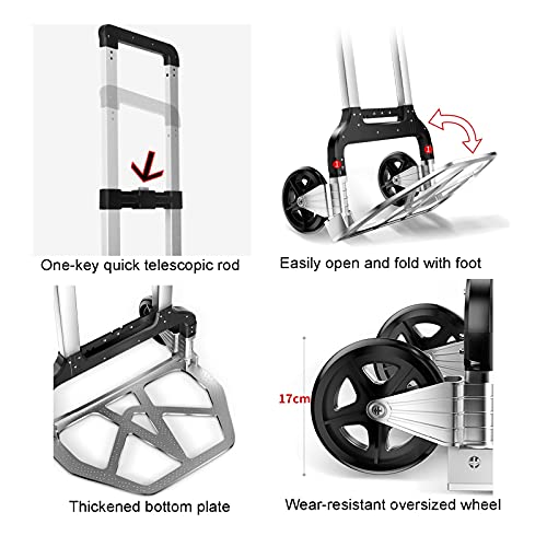 Carretilla plegable de aluminio con ruedas sólidas 150kg miniatura 5