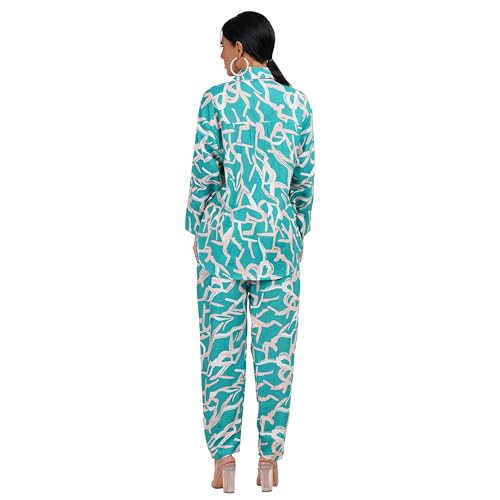 Image of Women's Co-Ord Set - Casual Wear Shirt & Pant Set | Fancy Top and Bottom Outfit | Full Matching Set for Women | Stylish Kurta Pant Set