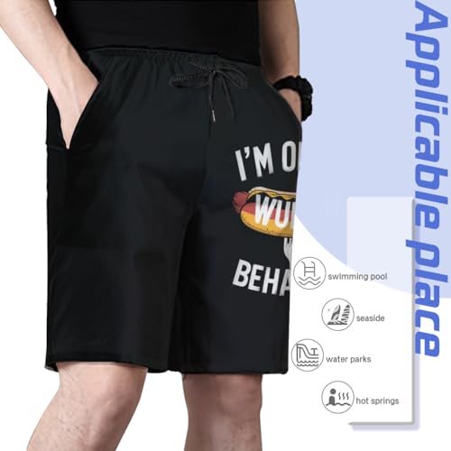 I Am On My Wurst Behavior Funny German Mens Swim Trunks Boys Quick Dry Board Shorts with Mesh Lining4