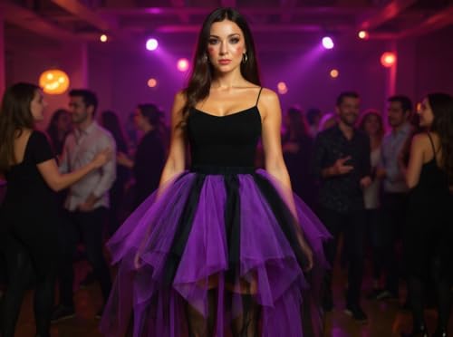 Tulle Skirts for Women High Low 50s Vintage Colorful Tutu Petticoat Ballet Bubble Dance Skirt for Cosplay Party 5