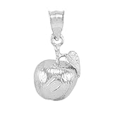 Kleine Schätze 925 Sterling Silber Apfel-Charme-Anhänger Halskette (Verfügbare Kettenlänge 40 cm - 45CM - 50CM- 55CM)