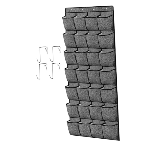 Organizador de puerta para zapatos con tabla numerada y 28 bolsillos colgantes 7