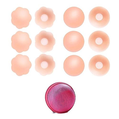 NAIKIR - Pezoneras Adhesivas Invisibles Push Up - Pezoneras Silicona - Tapa Pezones Adhesivos - Cubre Pezones Invisible - Estuche 6 Pares Nipple Cover Silicona