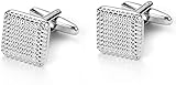 Manschettenknöpfe for Herren, eleganter Stil, klassisch, silberfarben, Kappa Herren-Manschettenknöpfe, Geschenk, Party, Hochzeit, Anzug, Hemdmanschetten, Knopfglieder Knöpfe für Nähen von Handarbeiten