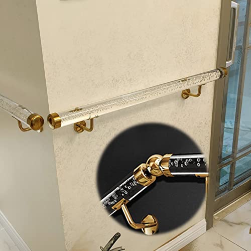 Rampe escalier moderne en acrylique transparent avec fixations argent