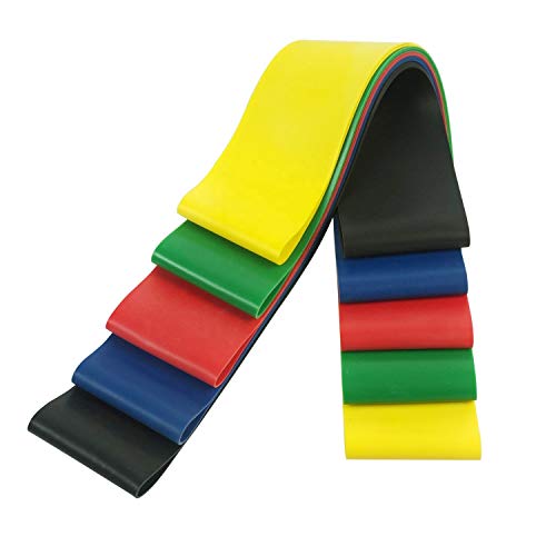 ShirazO 5er Pack Widerstandsbänder Übungsschlaufen, hautfreundliche Widerstandsfitness Übungsschlaufen mit 5 verschiedenen Widerstandsstufen und Tragetasche Ideal für Yoga, Heim-Fitness, Stretching