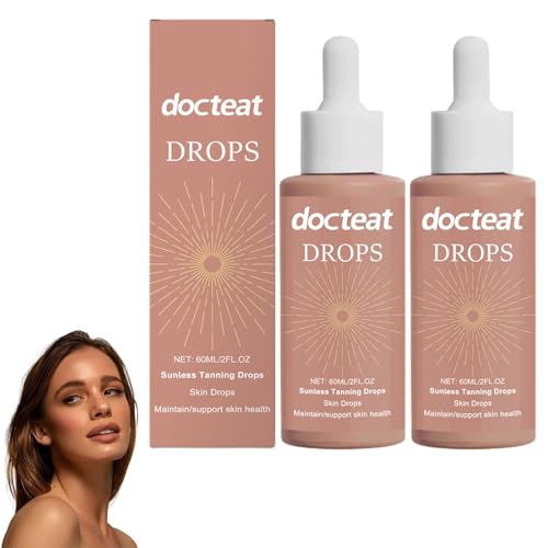 Sun Glow Tropfen zum Trinken Bräunungstropfen zum Trinken Testsieger Sunglow trinkbare Bräunungstropfen Selbstbräuner-Tropfen für Einen Natürlichen Glanz für alle Hauttypen (2 Flasche)