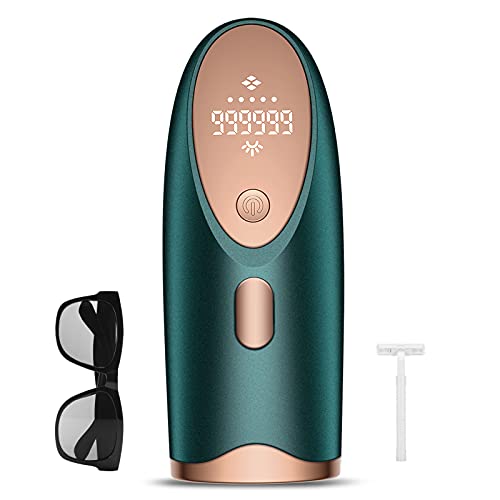 IPL Hair Removal, Painless Facial Hair Removal for Women & Men, Upgraded to 999,999 Flashes Hair Trimmer, Home Use Permanent Hair Removal Device for Face Arms Armpits Bikini Line Legs