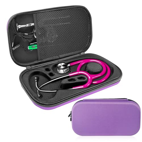 Image of Stethoscope Case Storage Box, Portable, Shockproof Protection, Compatible with 3M Stethoscope /ADC /MDF Stethoscopes, Suitable for Nurses, Pediatricians, and Doctors (Purple)