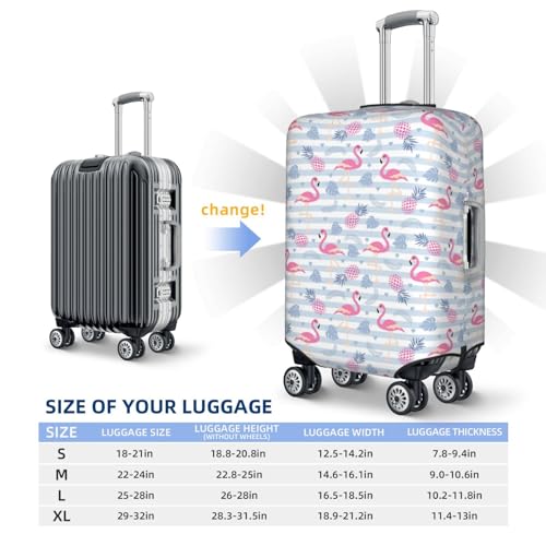 Travel Luggage Cover - Flamingo And Pineapple Washable Suitcase Covers Protector Fits 18-32 Inch Luggage4