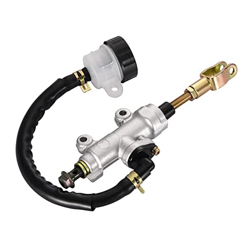 GOOFIT Bomba de Freno, Cilindro Maestro de Trasero con Depósito para CB400 CBR250 CBR400CB-1 50cc 70cc 90cc 110cc 125cc Pit Bike Scooter Ciclomotor ATV Quad Motor Plata