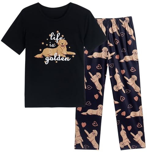 Vopmocld Kids Short Sleeve Long Pants Cartoon Cute 2PCS Sleepwear Casual Loungewear Unisex Child Size 6 Years to 14 Years