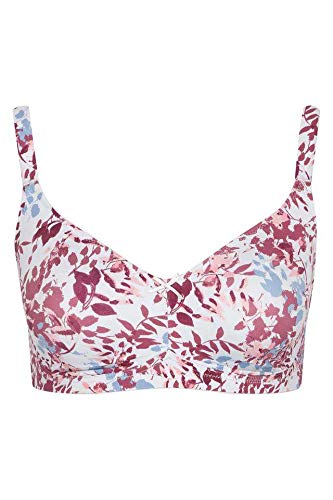 Minimizer Bra for Women| Non Wired Non Padded| My Flower Series Full Coverage Lingerie Visually Reduces Bust by One Cup Size Wireless Floral Microfiber Support Bra Pack of 1-image-26
