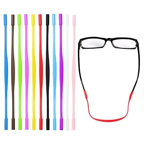 YANGWEN Eyeglasses Strap, 10 Pieces Silicone Eyeglass Strap Eyewear Retainers Sports Anti-slip Elastic Glasses Sunglass Cord Holder for Kids(10 Color) Cover