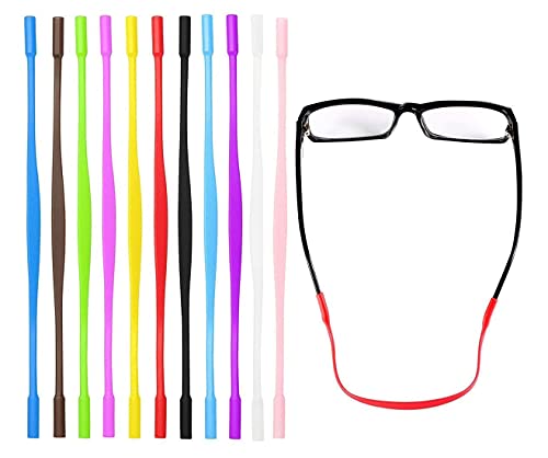 YANGWEN Correa para Anteojos,10PCS Correa de Gafas de Silicona,retenedores para gafasdeportes, antideslizantes,elásticos, para gafas soporte para cables para niños (10 colores) Cover