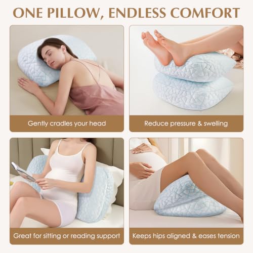 Image of DONAMA Memory Foam Pregnancy Pillow for Sleeping, Cooling Maternity Pillow