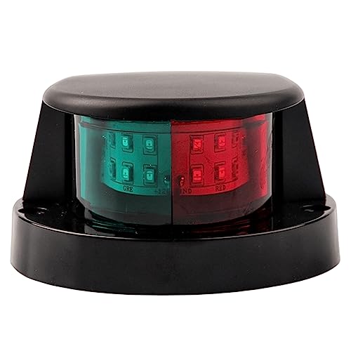 HAIWEN 1PACK Dual-color navigation light 12V LED Bow Navigation Boat Light Red Green Sailing Signal Light for Marine For Boat Yacht Warning Light (Black)