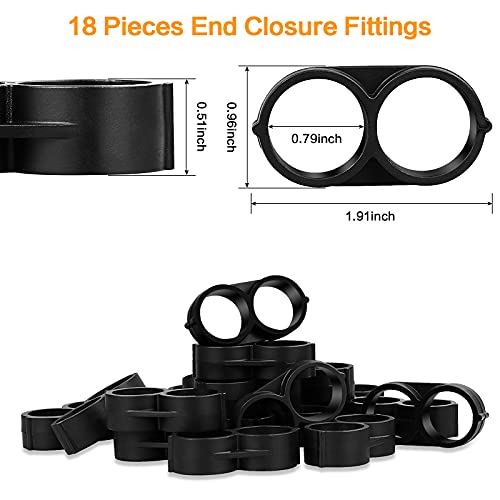1/2 Inch Drip Irrigation End Plug, 18 Pcs Drip Irrigation End Closure Parts for 1/2" Drip Irrigation Tubing (17mm, 0.600" ID), Drip Line Goof Plug Connectors for Sprinkler Garden Lawn Systems