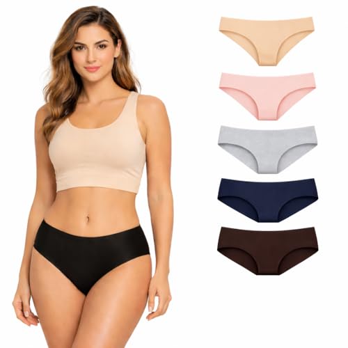 Image of Seamless Panties Combo for Women | Soft Fabric with 100% Cotton Gusset | No Visible Panty Line | Comfortable Underwear | Seamless Panties for Women| Innerwear Combo (Colors May Vary)