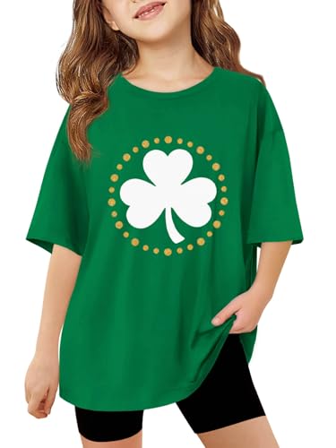 Image of Haloumoning Girls Short Sleeve T-Shirts | Kids, Summer,girls shirts,versized t shirts,Girls T-Shirts,Oversized Tops, Casual Crewneck, Basic Tees 5-14Y