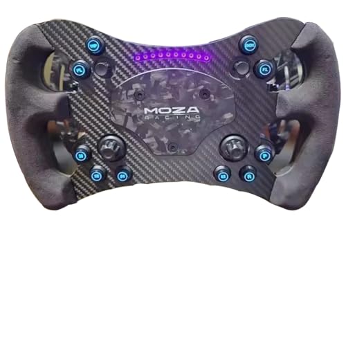 Replace 12 Inch Original Carbon Fiber Suede Wheel MOD F1 GT3 GT4 For MOZA RS V1/V2Racing Steering Wheel; Sim Racing Hub on CS V1/V2 Racing Wheel Base (For MOZA RS V1/V2)