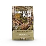 Taste of the Wild Pine Forest Grain-Free Recipe with Roasted Venison Dry Dog Food for All Life Stages Made with Protein from Real Venison, Superfoods and Guaranteed Nutrients Like Probiotics 28lb
