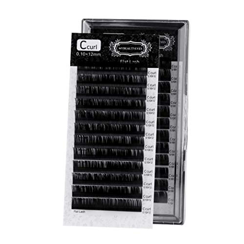 Preisvergleich Produktbild Wimpernverlängerunugen Flat Lash / Individuelle Wimpernverlängerungs Zubehör Salonverwendung / C Curl Dicke 0.10-0.20mm und Länge von 8-15mm MIX (0.10mm, 9mm)