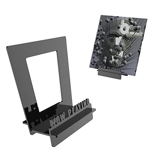 Now Playing Vinyl Record Stand for LP Records, Acrylic Vinyl Record Holder (Black)