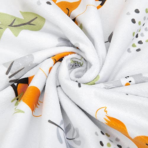 Boritar Baby Blanket With Cute Foxes For Boys And Girls Super Soft Minky With Double Layer Dotted Backing, Colorful Woodland And Animals Printed 30 X 40 Inch (75X100Cm) #TOP1