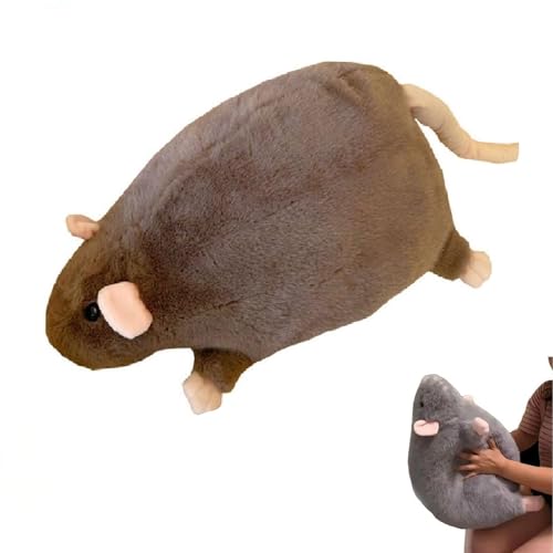 Peluche de rata gigante, juguete de rata extra gorda, peluche de ratón gris súper suave y regordete, bonito regalo de cumpleaños, almohada de animal mullida y abrazable, para la cama (Brown,55cm) Peluche de rata gigante, juguete de rata extra gorda, peluche de ratón gris súper suave y regordete, bonito regalo de cumpleaños, almohada de animal mullida y abrazable, para la cama (Brown,55cm)
