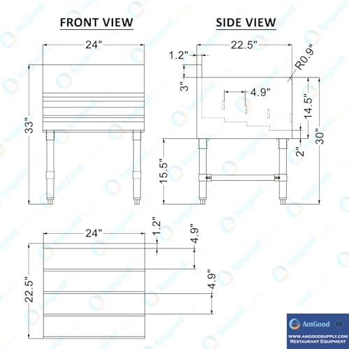 Image of AmGood 22.5 in. x 24 in. x 33 in. Stainless Steel Four-Tier Liquor Display Rack