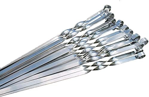 GMMH Stainless Steel Barbecue Skewers for Meat, Kebab Vegetable 40 50 60 cm Long