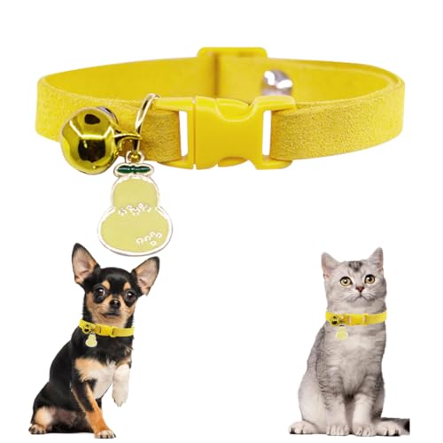Collier avec clochettes pour chiot XXS XS ajustable rose et jaune - 2