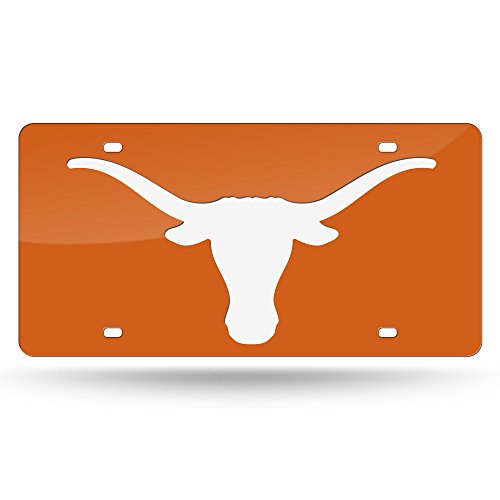 Rico NCAA Texas Longhorns Laser eingelegten Metall License Plate Tag, Orange