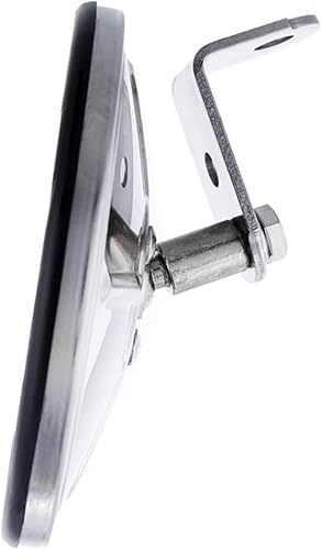 Miniatura 3 de United Pacific 60032 Espejo convexo de acero inoxidable pulido con perno de montaje central ajuste universal LH o RH amplio campo de visión una