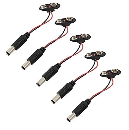 SG Flash 9V Battery Clip Connector Positive Negative Snap Lead Wire with DC Jack Electronic Components Electronic Hobby Kit (Pack of 5) (B0C67BHNS4) Amazon Price History, Amazon Price Tracker