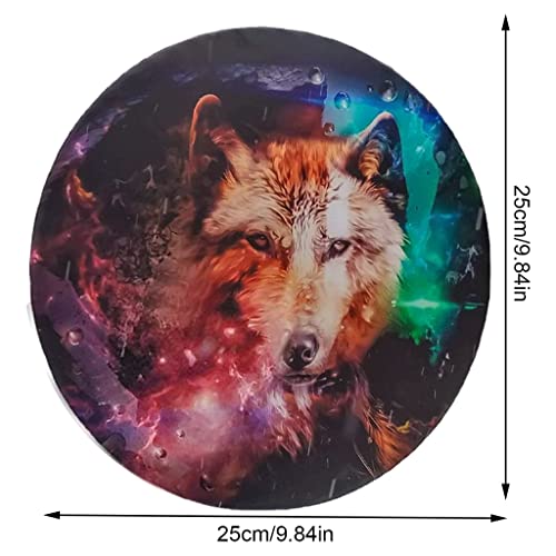 Tambor Chamánico Artesanal Wolf Totem con Baquetas miniatura 2