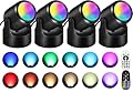 URTOM 6W RGBW Up Lights Indoor Halloween Spotlight LED Color Changing Uplighting Indoor with Remote 120V Spot Lights Indoor Plug in Floor Spotlight Indoor for Plant Picture Party Christmas, 4 Pack