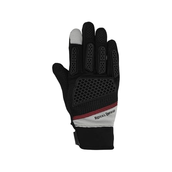 Royal Enfield Street Ace Riding Gloves | Air Mesh- optimum ventilation | Microsuede patch for grip | Poly Stretch fabric | Protection- TPR Knuckle protectors | OFF-WHITE 2XL