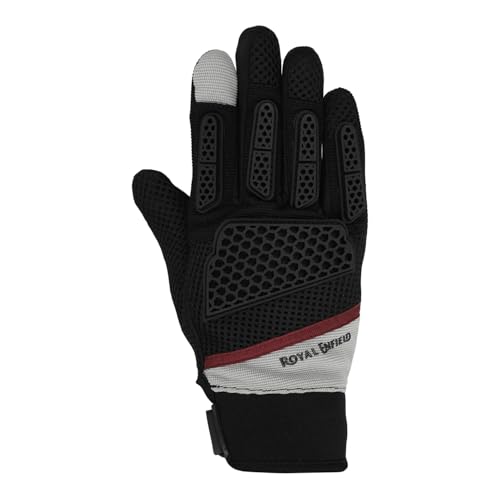 Image of Royal Enfield Street Ace Riding Gloves | Air Mesh- optimum ventilation | Microsuede patch for grip | Poly Stretch fabric | Protection- TPR Knuckle protectors | OFF-WHITE L