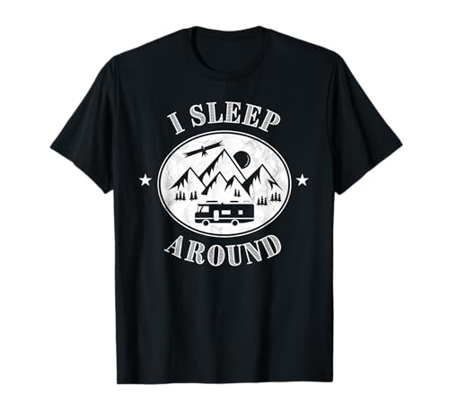 Funny Campervan Gift | I sleep around - Motorhome Husband T-Shirt