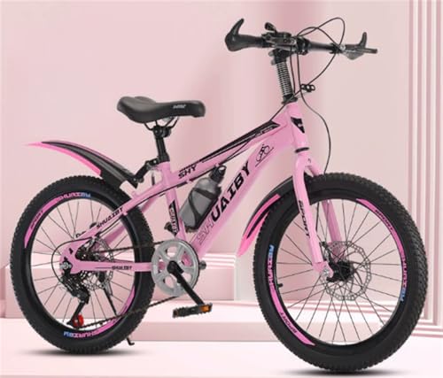 【XXA】子供用自転車調節可能なシート 18/20/22/24 インチ 6〜12歳男の子女の子 調整可能な速度 小学生 ポンプ、ウォーターボトル、自転車用ロック、ショルダーバッグ、フェンダー、ベル、ウォーターボトルホルダー、懐中電灯付き (変速スピード オ