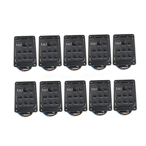 サウンドホールピックアップ 10個 アコースティックギタープリアンプ EQ チューナー ピエゾピックアップ イコライザー マイクビートボード付き フォークギター用 301 ピックアップ