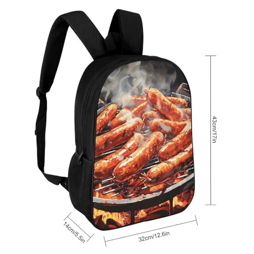 17 Inch Backpack Sausage on Fire Laptop Backpack Large Capacity Hiking Daypack Casual Shoulder Bags2