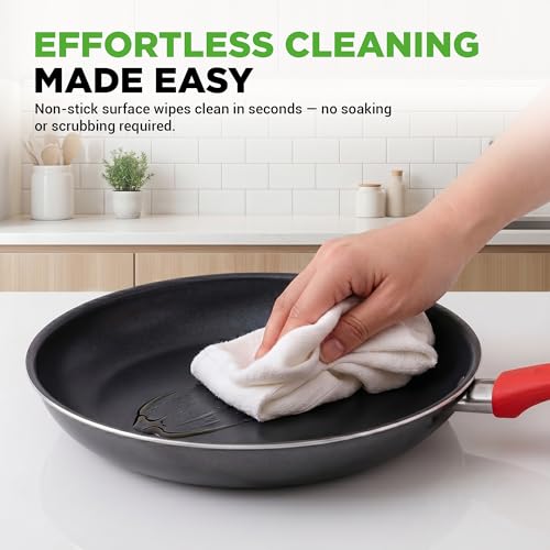 Image of NutriChef 21-Piece Nonstick Cookware Set - PTFE /PFOA /PFOS Free Heat Resistant Lacquer Kitchen Ware Pots Pan w / Cool-Touch Handles, Saucepan, Fry Pans, Lid, Bakeware, For Gas Electric Ceramic Cooktops
