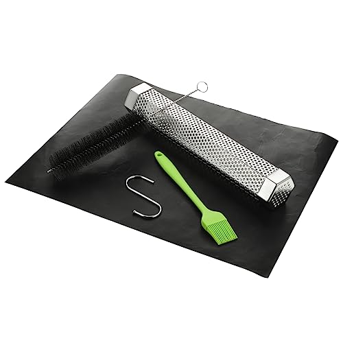 OFFSCH Räucherzubehör Aus Edelstahl Grillrauchgenerator Für Rauchgenerator BBQ-rauchnetz Mit Speckraucher Campingzubehör Für Grillraucherrohr