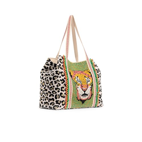 Bolso tote con estampado de leopardo America & Beyond miniatura 4